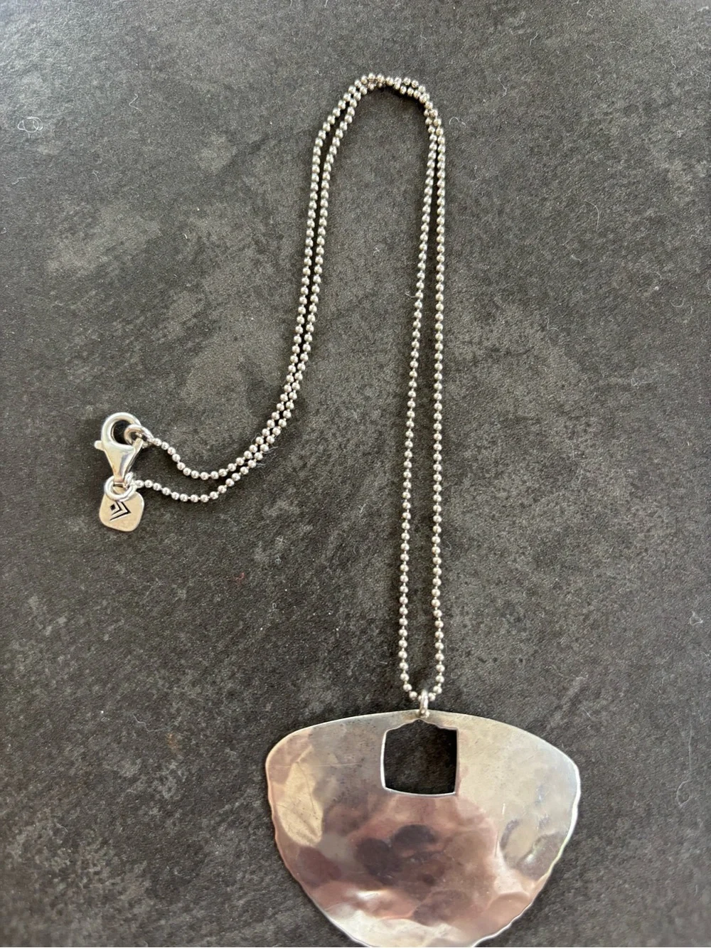 Silpada Hammered Silver-Tone Pendant Necklace
